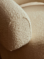 Oliveto Ivory Boucle Curved Revolving Armchair