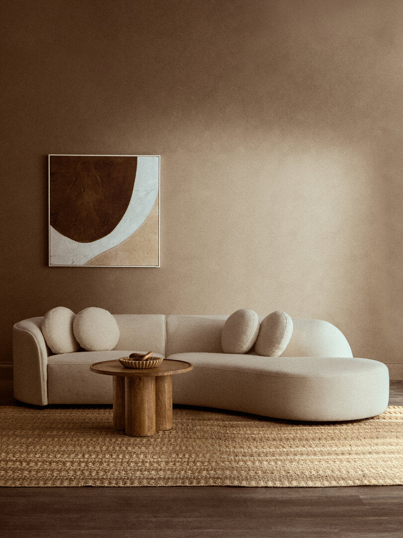 Walsa Natural Mango Wood Column Detail Coffee Table