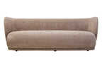 Delray Deep Stone Chenille Curved Three Seater Sofa