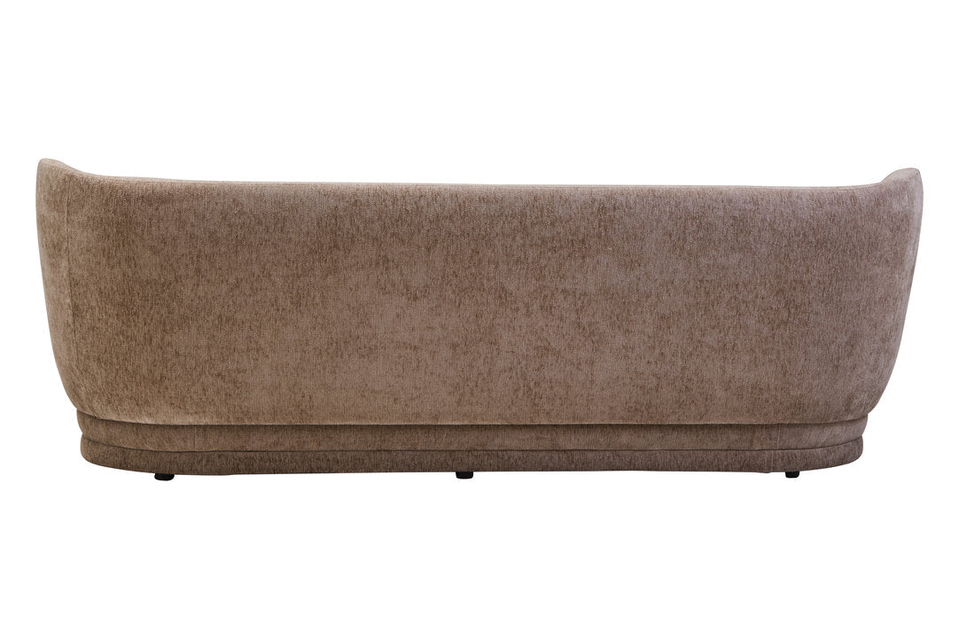 Delray Deep Stone Chenille Curved Three Seater Sofa