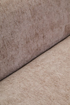 Delray Deep Stone Chenille Curved Three Seater Sofa