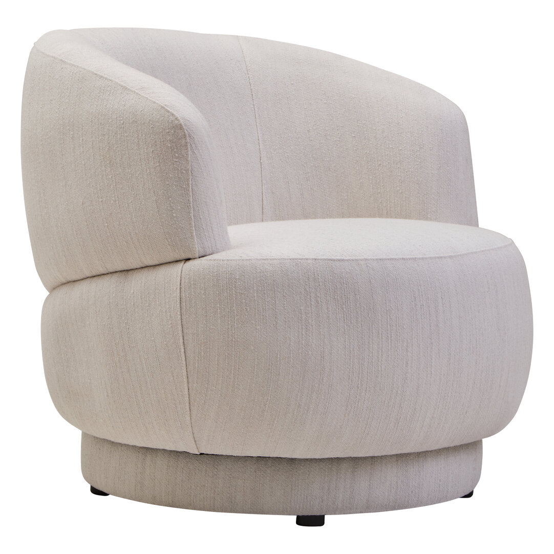 Dale Ivory Linen Curved Chair