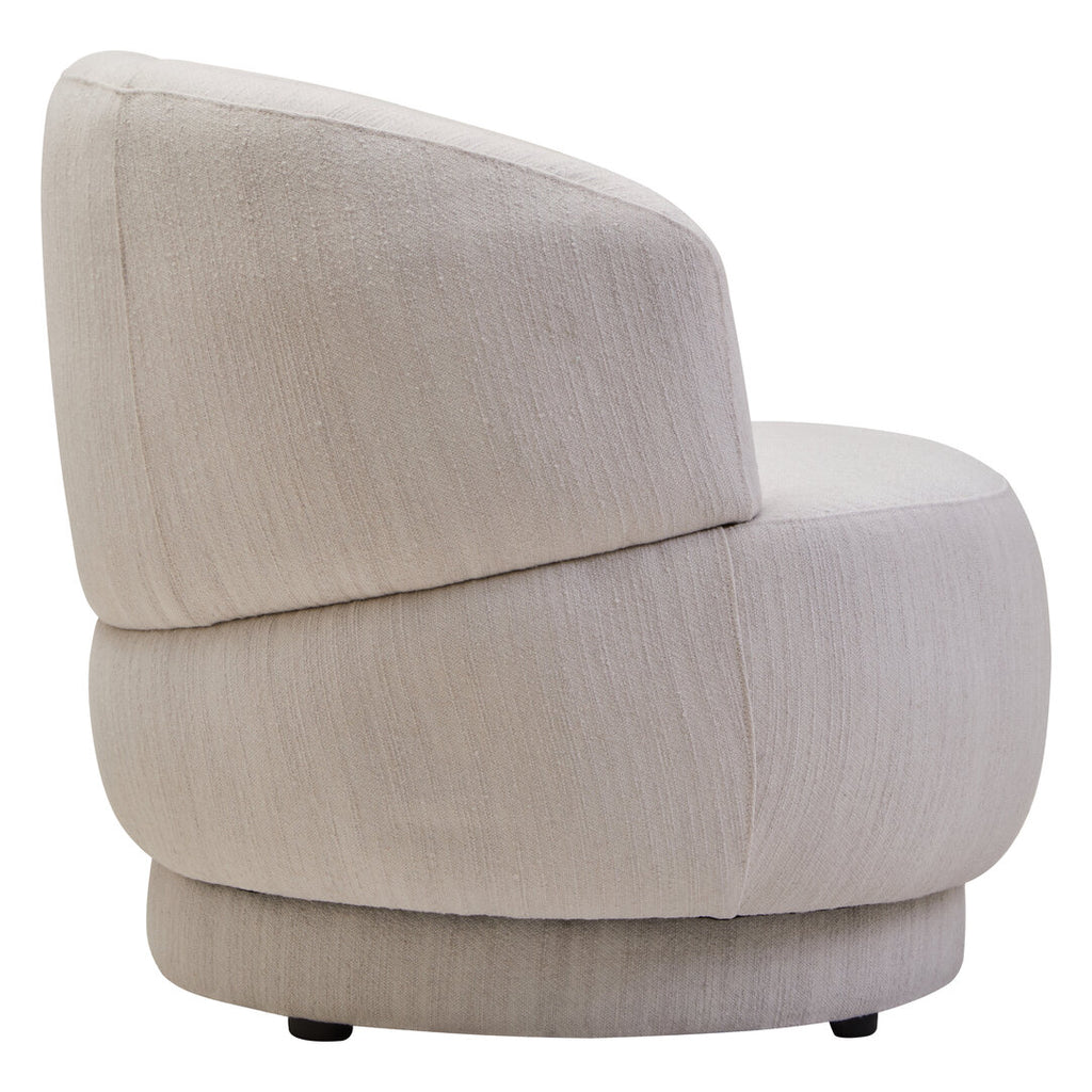 Dale Ivory Linen Curved Chair