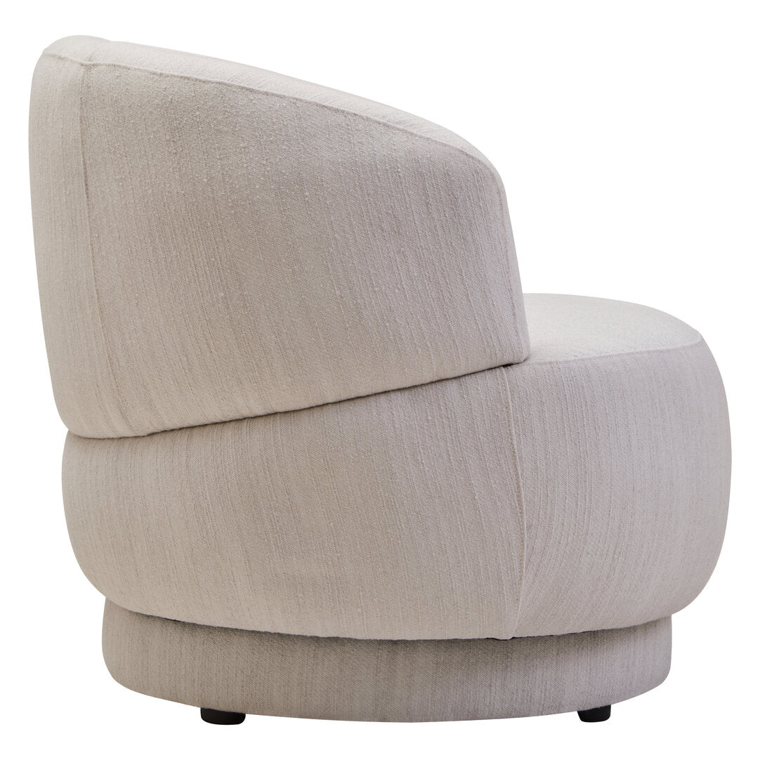 Dale Ivory Linen Curved Chair