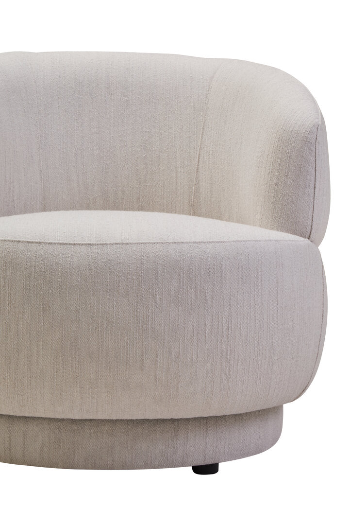 Dale Ivory Linen Curved Chair