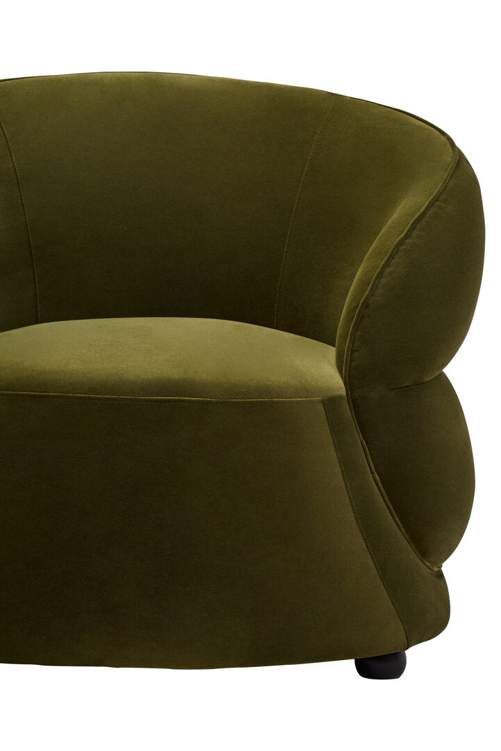 Darla Forest Green Curved Velvet Chair