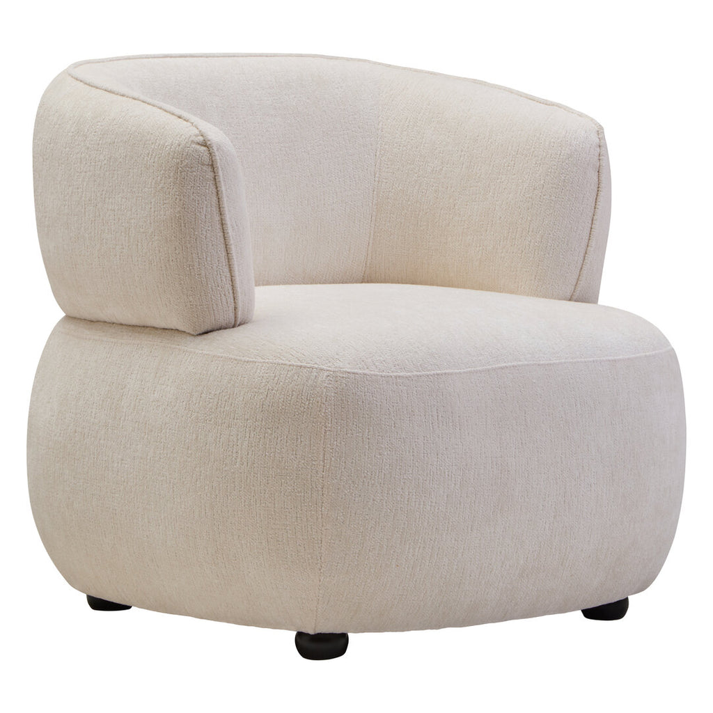 Dasha Ivory Chenille Curved Chair