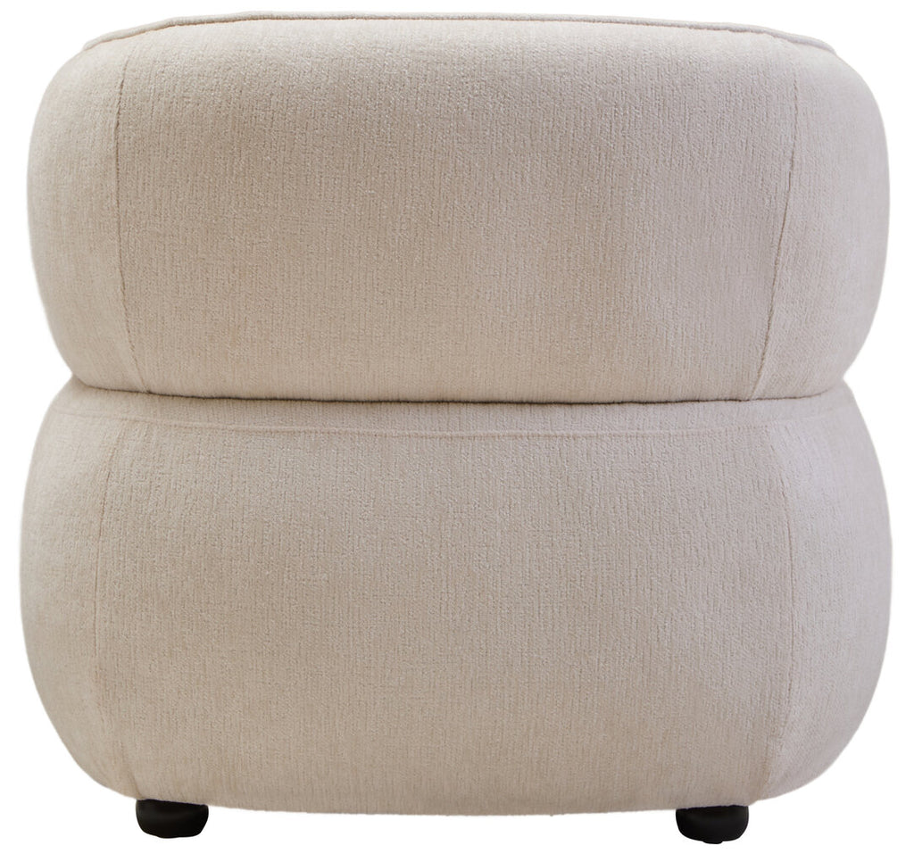 Dasha Ivory Chenille Curved Chair