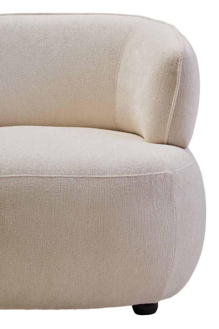 Dasha Ivory Chenille Curved Chair