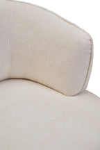 Dasha Ivory Chenille Curved Chair