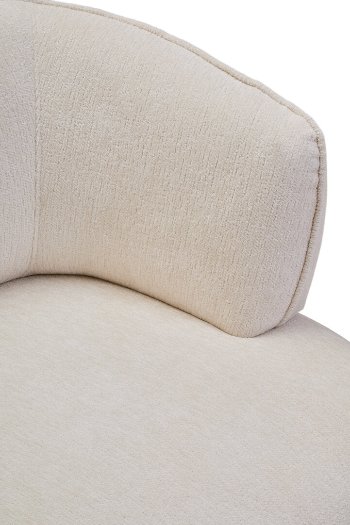 Dasha Ivory Chenille Curved Chair