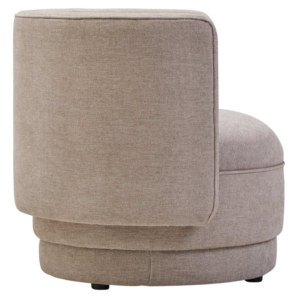 Drake Taupe Chenille Curved Chair