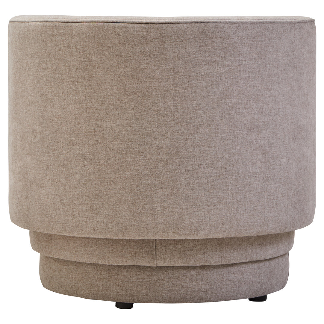 Drake Taupe Chenille Curved Chair