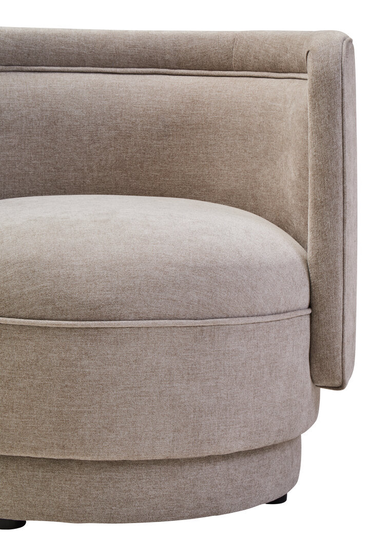 Drake Taupe Chenille Curved Chair