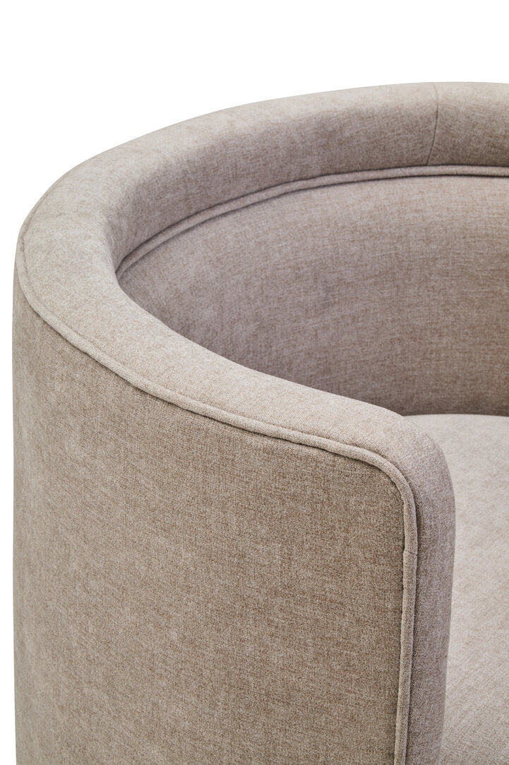 Drake Taupe Chenille Curved Chair