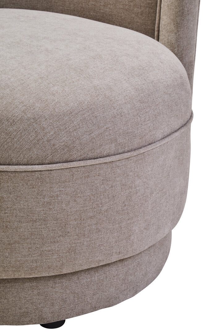 Drake Taupe Chenille Curved Chair