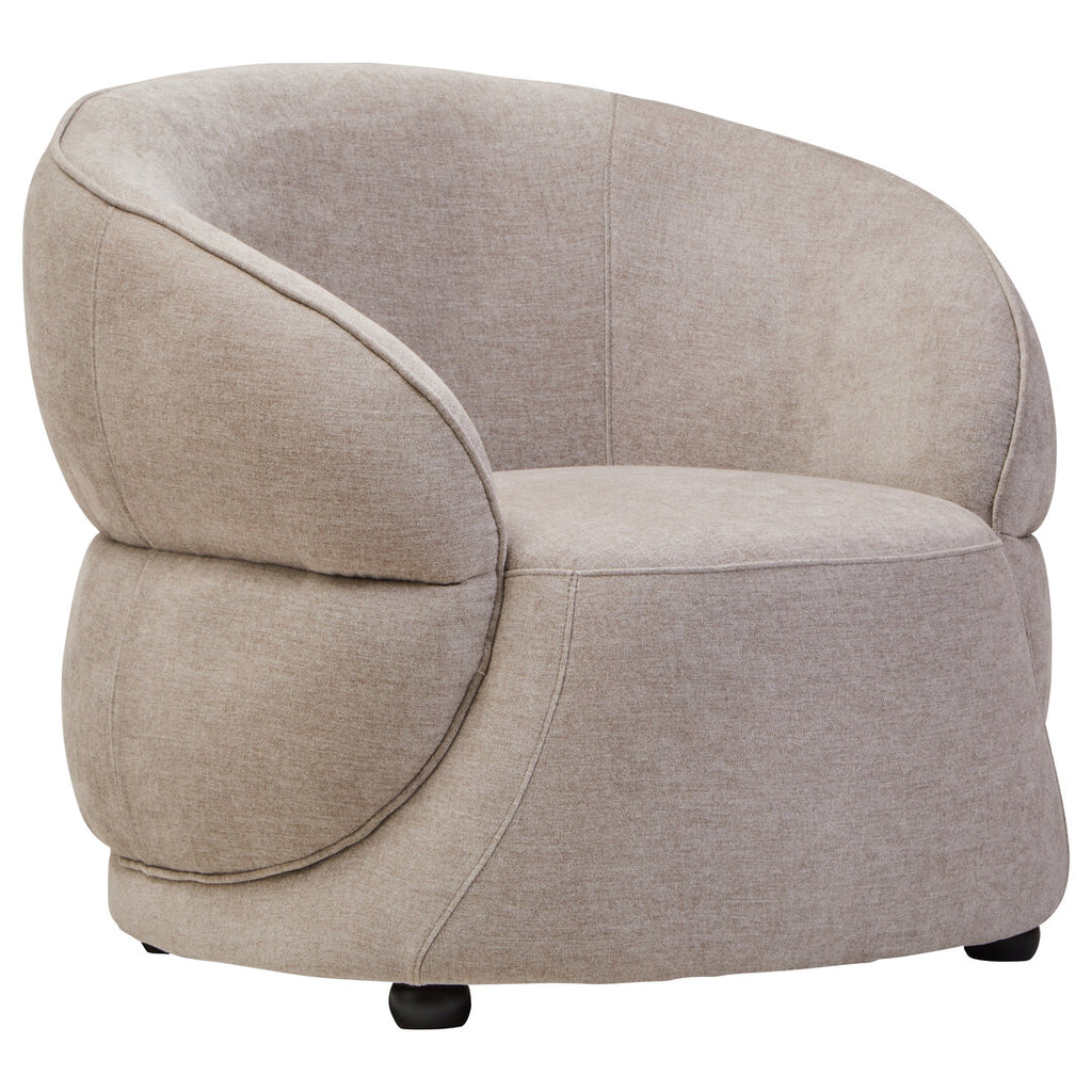 Daphne Taupe Chenille Curved Chair