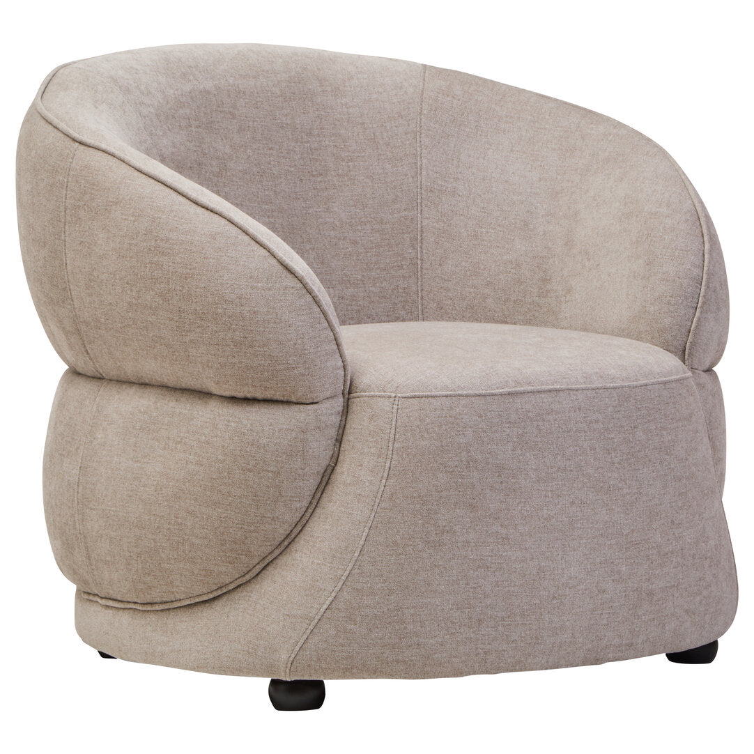 Daphne Taupe Chenille Curved Chair