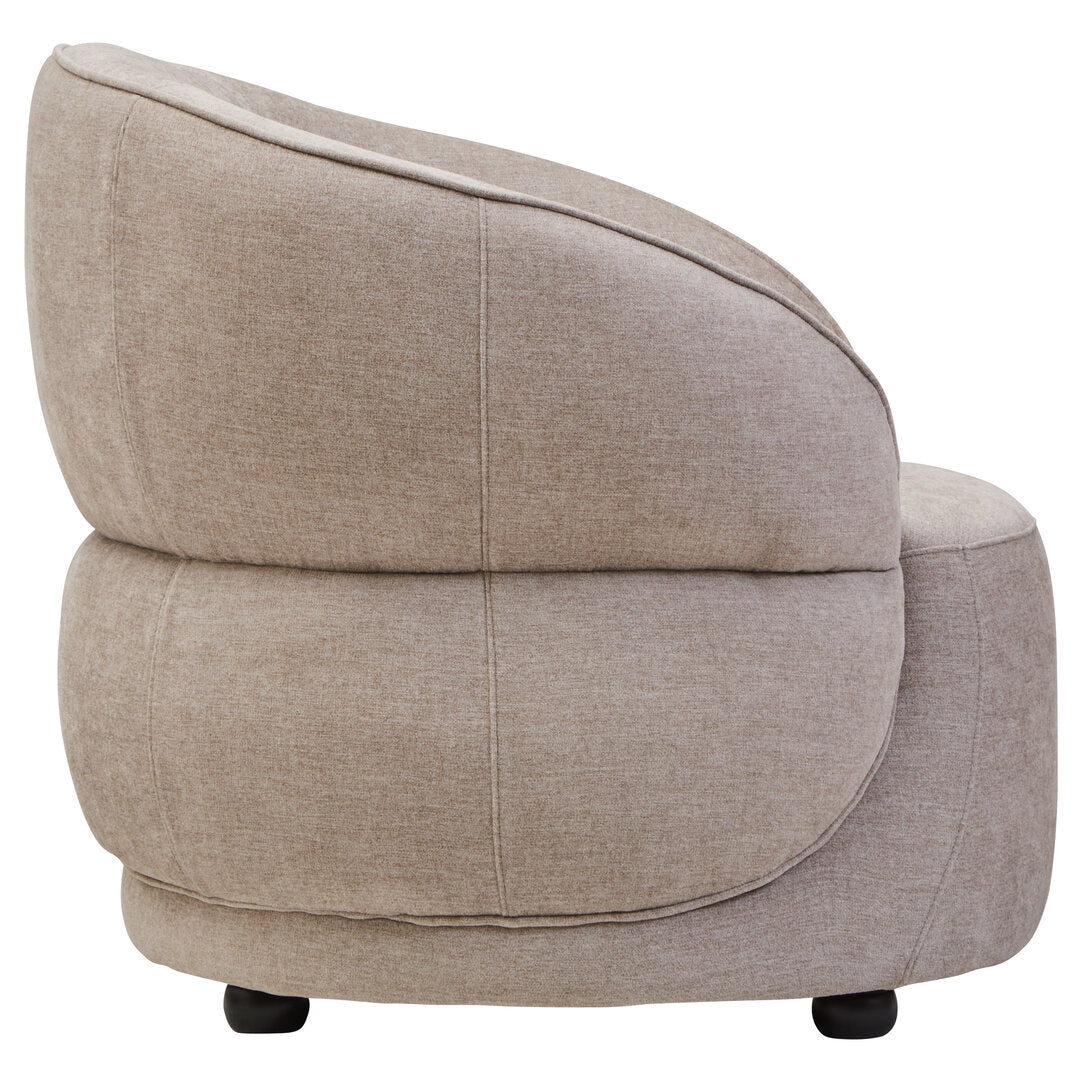 Daphne Taupe Chenille Curved Chair
