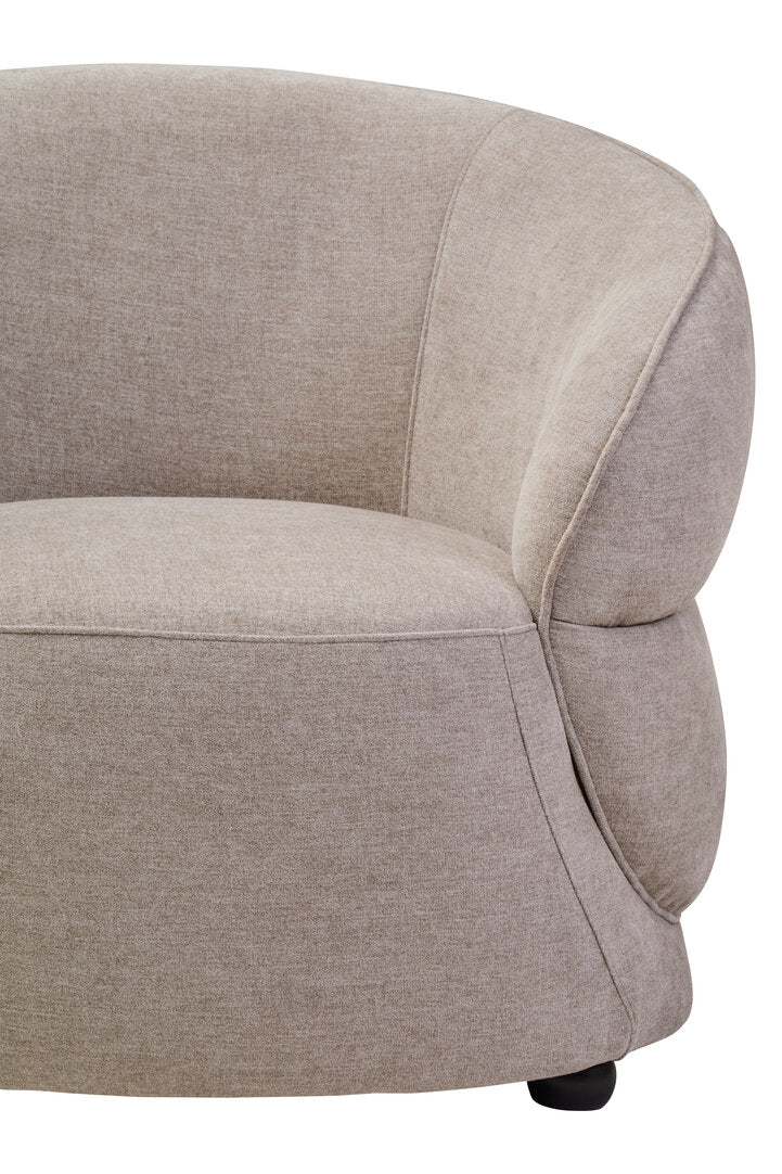 Daphne Taupe Chenille Curved Chair