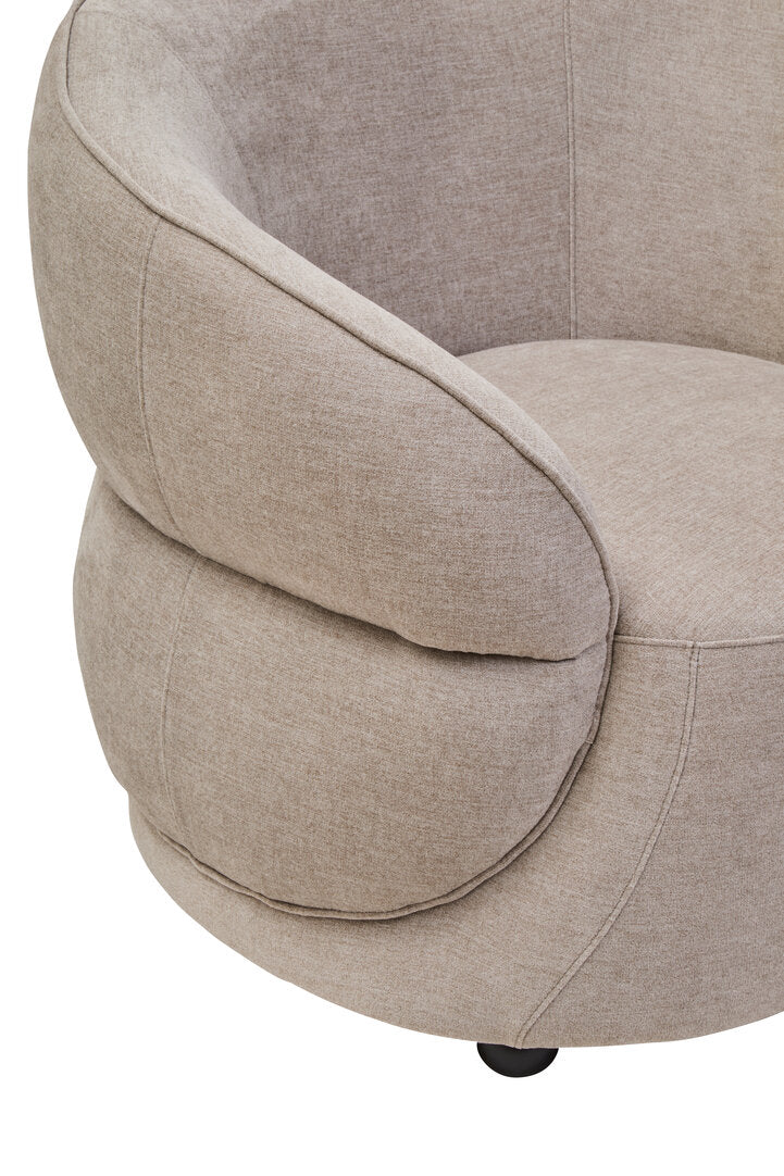 Daphne Taupe Chenille Curved Chair