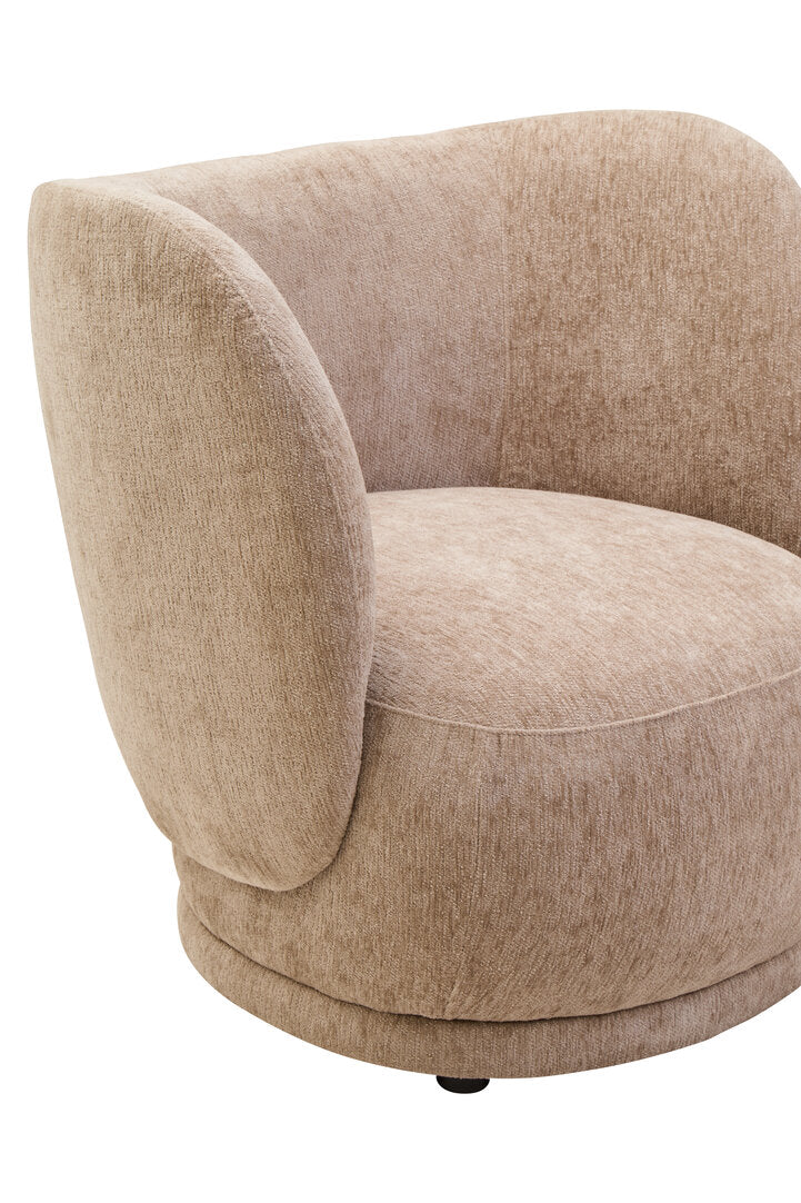 Delray Deep Stone Chenille Curved Chair