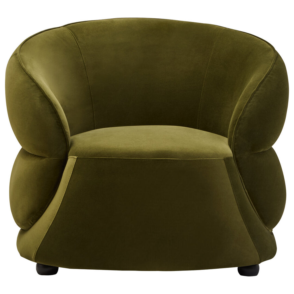 Darla Forest Green Curved Velvet Chair