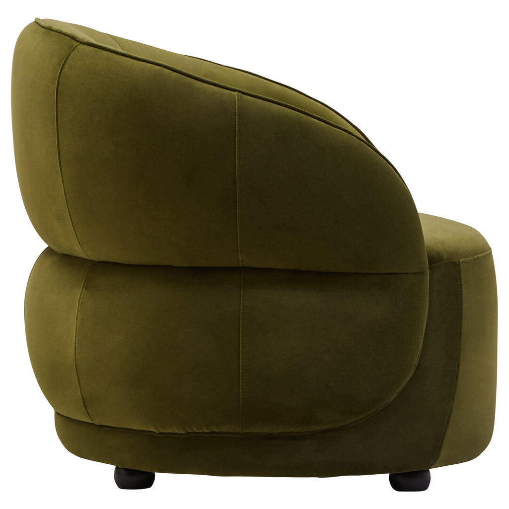 Darla Forest Green Curved Velvet Chair