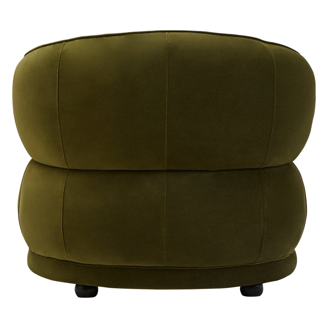 Darla Forest Green Curved Velvet Chair