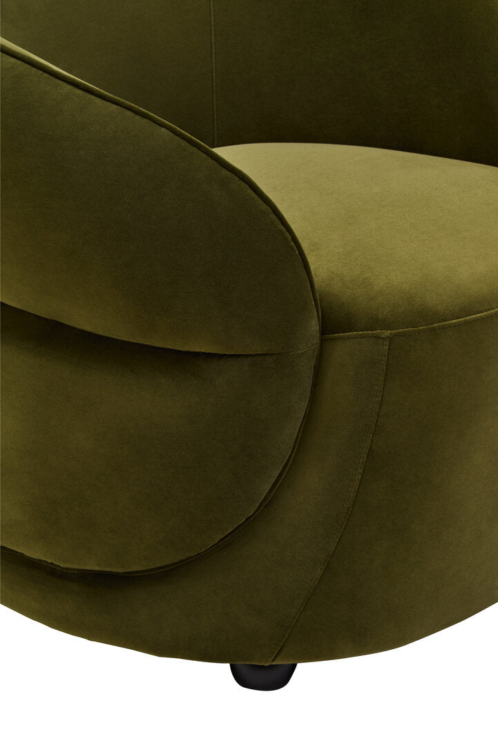 Darla Forest Green Curved Velvet Chair
