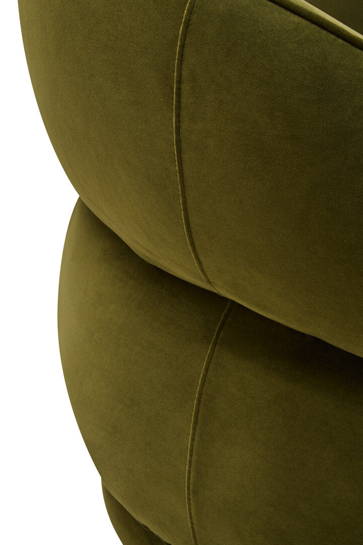 Darla Forest Green Curved Velvet Chair