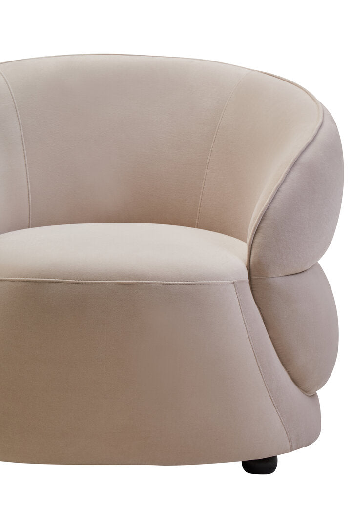 Darla Stone Velvet Curved Chair