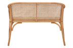 Cebu Natural Cane and Beech Wood Bench with Backrest