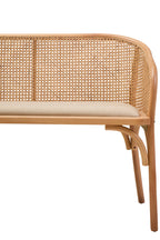 Cebu Natural Cane and Beech Wood Bench with Backrest
