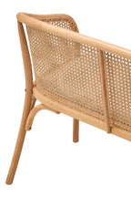 Cebu Natural Cane and Beech Wood Bench with Backrest