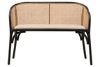 Cebu Natural Cane Bench with Black Beech Wood Frame