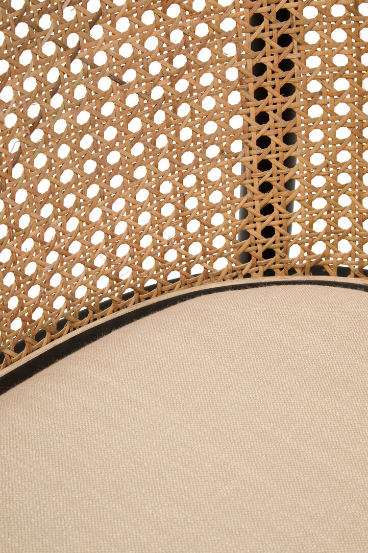 Cebu Natural Cane Bench with Black Beech Wood Frame