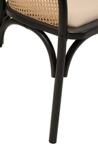 Cebu Natural Cane Bench with Black Beech Wood Frame