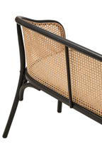 Cebu Natural Cane Bench with Black Beech Wood Frame