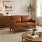 Model 46 - 2 Seater Sofa Faux Leather Tan
