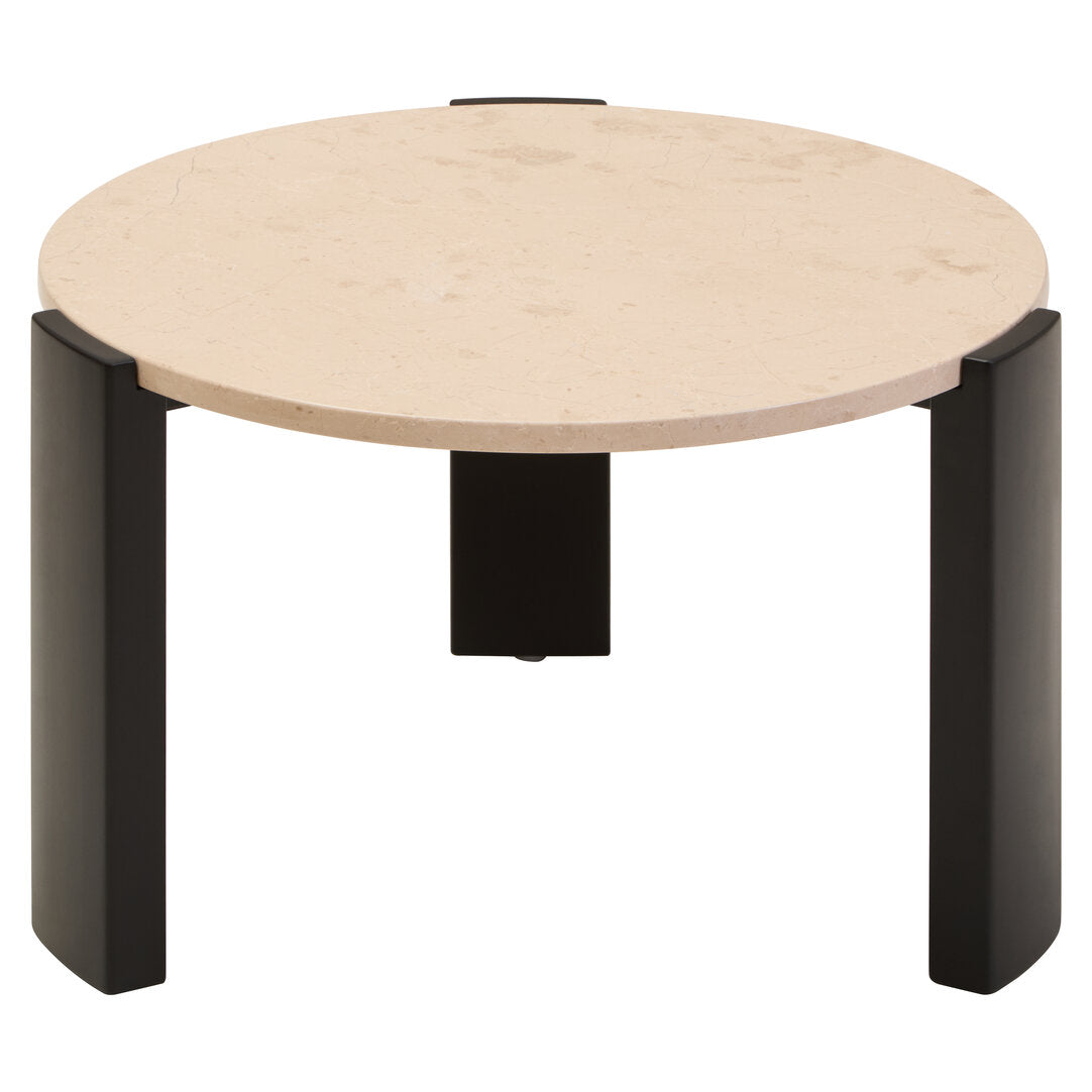 Palermo Round Cream Marble Top Small Coffee Table