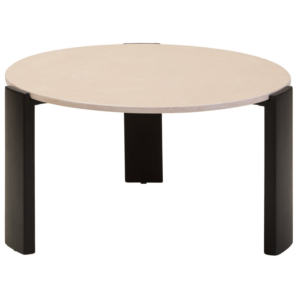 Palermo Round Cream Marble Top Large Coffee Table