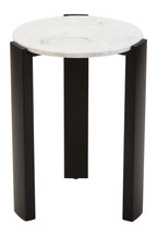 Palermo White Marble Top Round Side Table