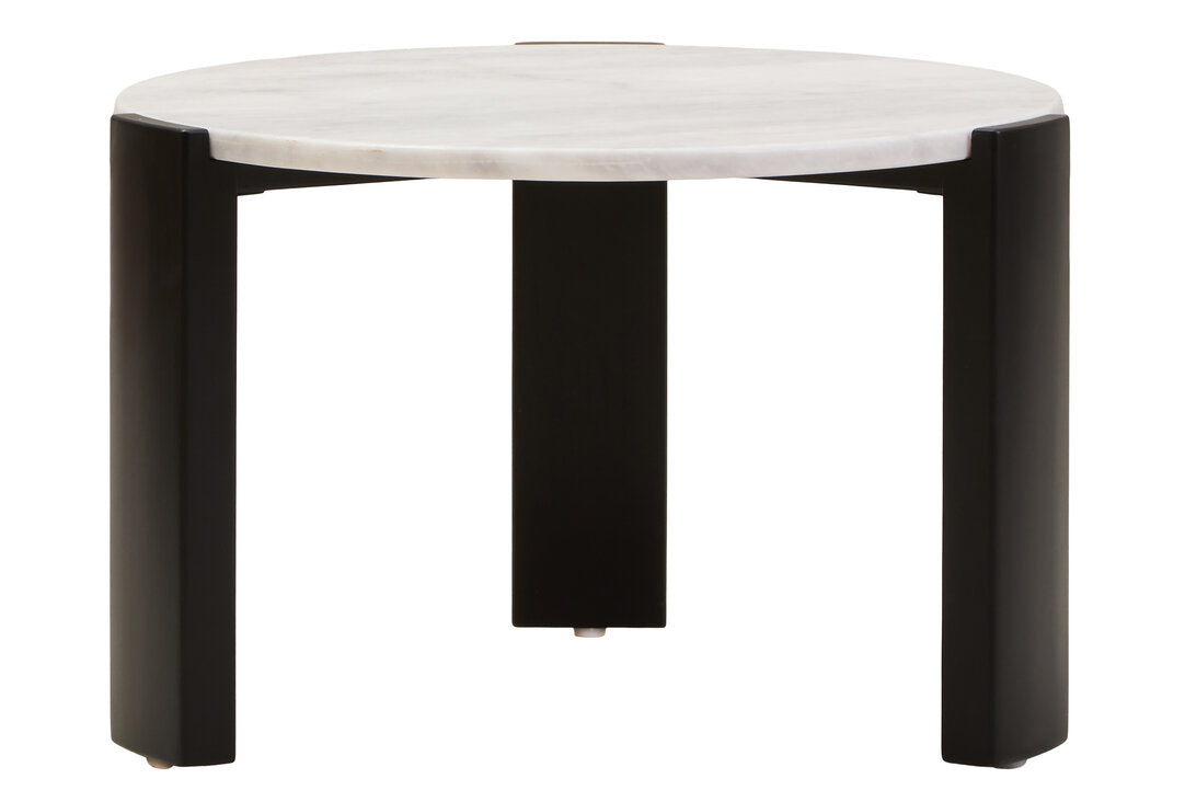 Palermo Round White Marble Top Small Coffee Table