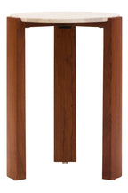 Palermo Travertine Top Round Side Table