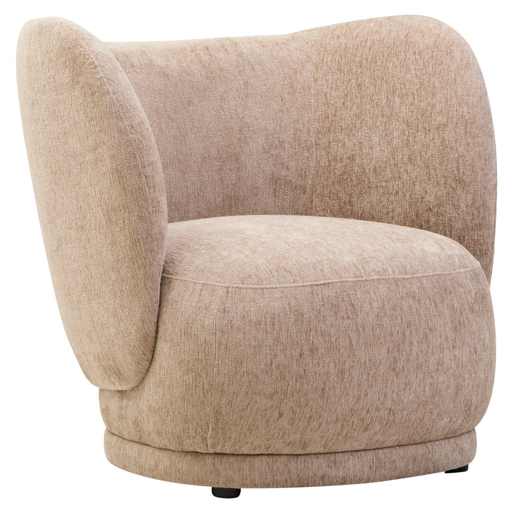 Delray Deep Stone Chenille Curved Chair