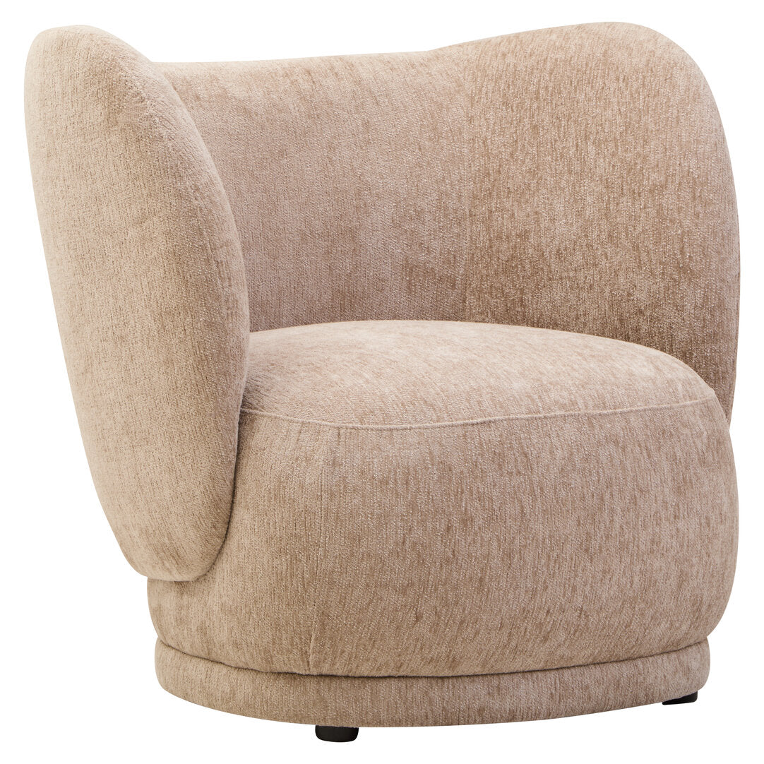 Delray Deep Stone Chenille Curved Chair