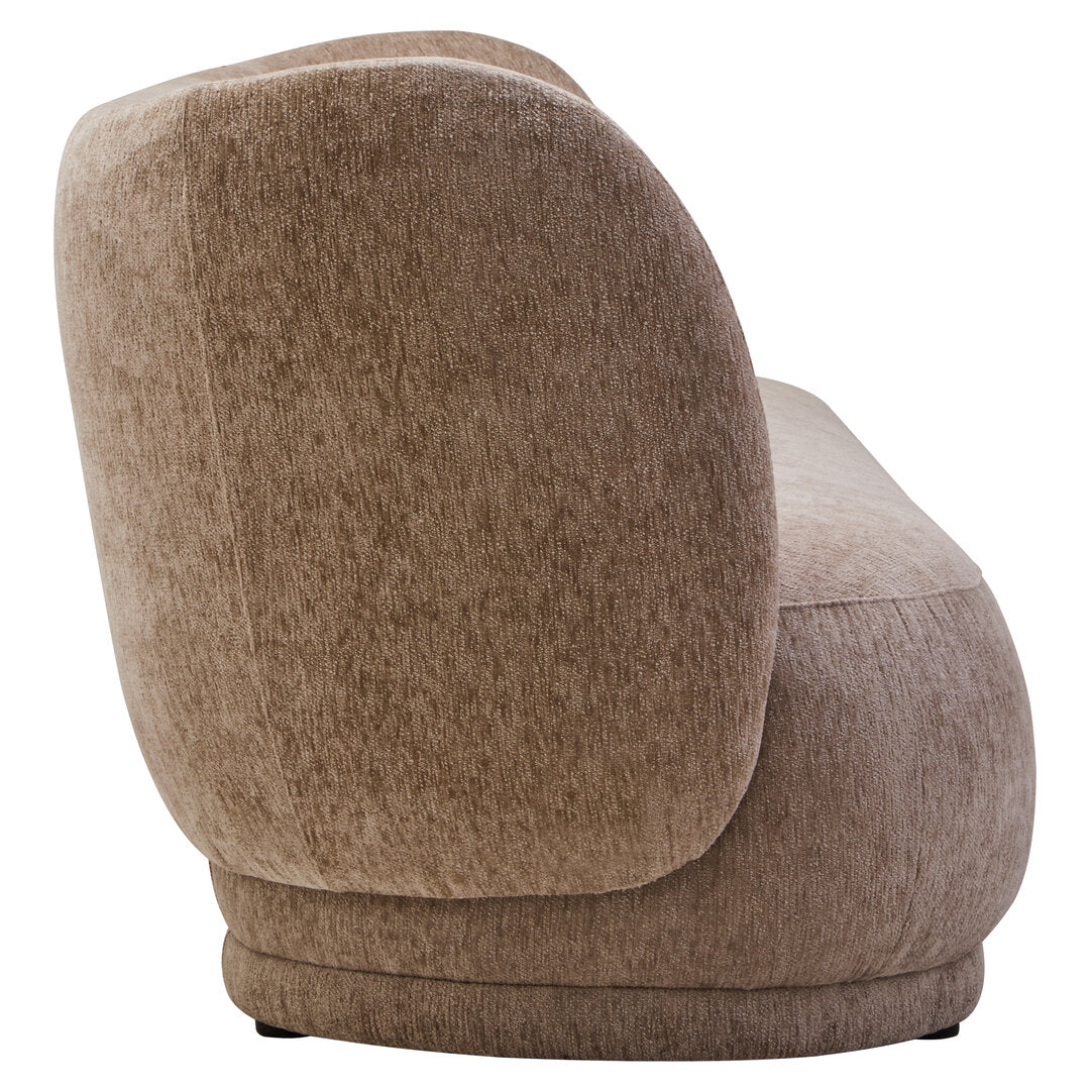 Delray Deep Stone Chenille Curved Three Seater Sofa