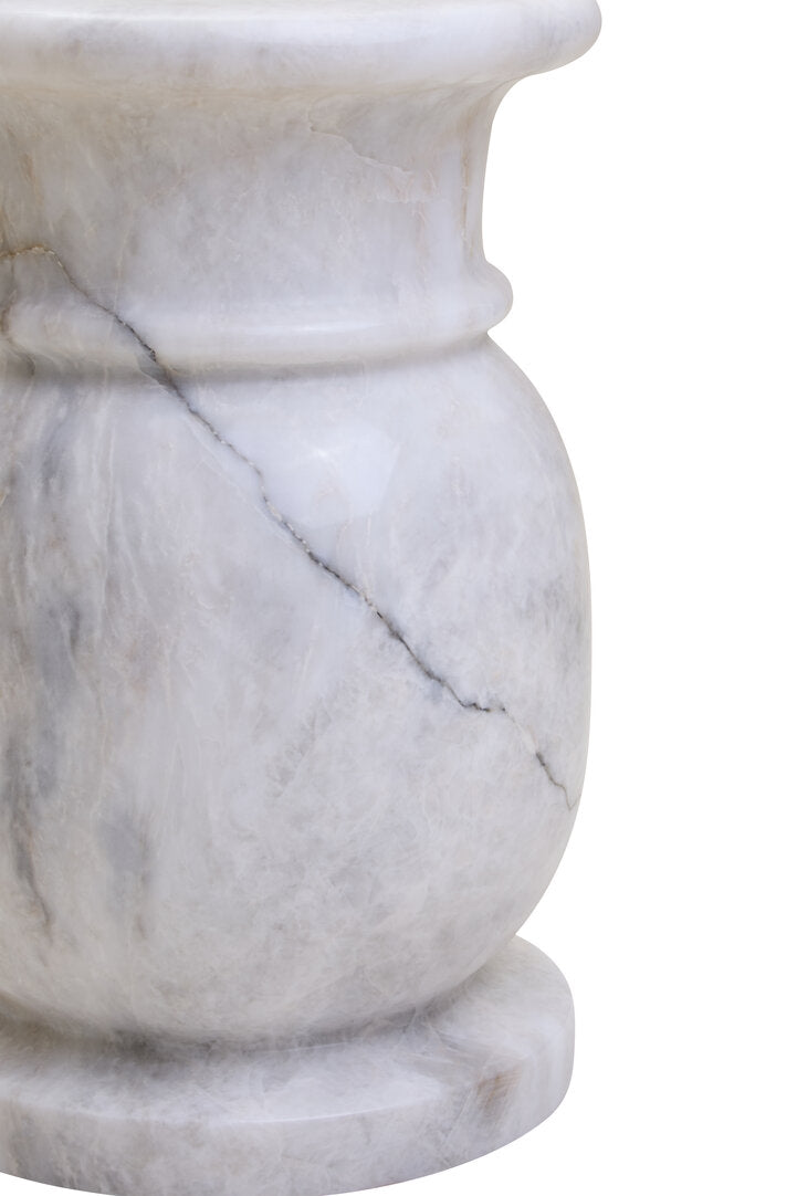 Zoro White Marble Stool And Side Table