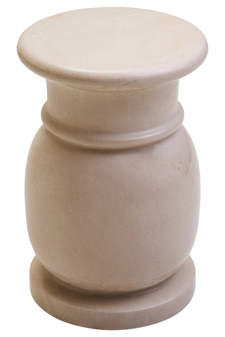 Zoro Cream Marble Stool and Side Table